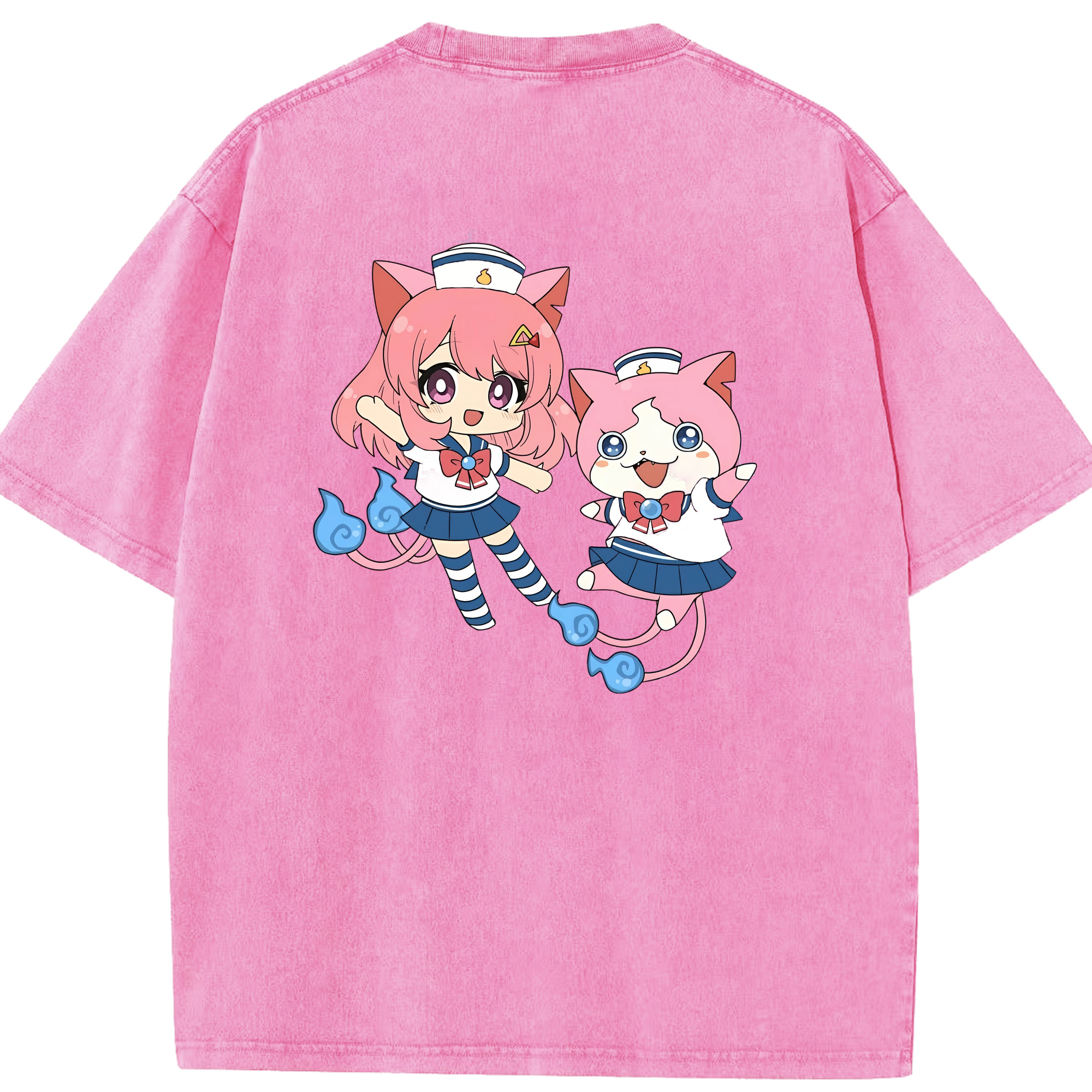 （画像用） 妖怪ウォッチ Yo-kai Watch 綿100% ヴィンテージ風 半袖Tシャツ（背面プリント）